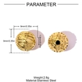 Technical dimensions of 9mm hollow gold stainless steel heart beads for DIY jewelry - Geometric Hollow Round Bead Style (YH1349)