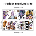Detail of Halloween gnome wall stickers featuring pumpkins, bats and spiders decals - 30x90cm (2 Sheets)