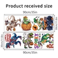 Gedetailleerde maattabel voor twee Halloween dinosaurus muurstickers van 90x30cm - 30x90CM 2 Vellen Per Verpakking