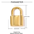 Detalle de un colgante de candado dorado en acero inoxidable de 20x12mm - Estilo Candado Dorado (YH1393-2)