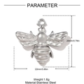 Dimensiones detalladas de un colgante de abeja en acero inoxidable con textura de plata - Estilo Abeja Plateada (YH1394-1)