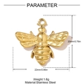 Colgante de abeja en acero inoxidable dorado pulido 22mm x 20mm para joyas DIY - Estilo Abeja Dorada (YH1394-2)