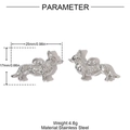 Afmetingen van roestvrijstalen corgi-hanger met details over maat en 4,6g gewicht - Zilveren Corgi Stijl (YH1395-1)