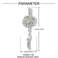 Dettaglio del ciondolo a girasole in acciaio inossidabile con misure 41mm x 13mm - Stile Girasole Argento (YH1444-1)