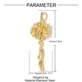 Dettagli del ciondolo a girasole con dimensioni di 41 mm di altezza e 13 mm di larghezza - Stile Girasole Oro (YH1444-2)