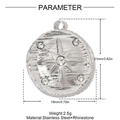Detailed parameter view of a stainless steel star pendant with dimensions 21x18mm - Eight-Pointed Star Style (YH1459)
