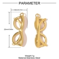 Detailweergave van goudkleurige bril-hanger van roestvrij staal met 22mm hoogtematen - Gouden Bril Stijl (YH1396-2)