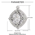 Detailed parameter diagram of rhombus stainless steel pendant with zircon 23mm x 18mm - Rhombus Zircon Style (YH1464)