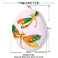 Detailed view of enamel dragonfly pendant with 35x25mm dimensions on white background - Light Purple Dragonfly Style (YF966-1)