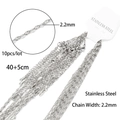 2.2mm stainless steel water wave chain with 40+5cm length and lobster clasp detail - Water Ripple Chain / Silver