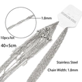 Set di 10 catene in acciaio inossidabile argento lunghezza 40+5cm e larghezza 1,8mm donna - Catena a onde d'acqua / Argento