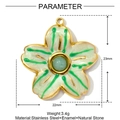 Technical drawing of a 23mm flower pendant showing exact size and weight parameters - Medium / Rice White Flower Style (YF978-4)