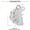 Macro shot of croissant-shaped stainless steel pendant with 12mm by 7mm dimensions - Silver Croissant Style (YF1010)