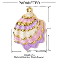 Spécifications détaillées de la taille du pendentif coquillage en acier et émail - Style de Coquille-Violet Rose Blanc (YF1144-4)