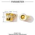 Detail view showing dimensions of a 10mm gold enamel coffee cup pendant in stainless steel - White Coffee Cup (YF1259-1)