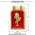 Λεπτομέρεια μενταγιόν koi 30x18mm από χρυσό ανοξείδωτο ατσάλι και κόκκινο σμάλτο - Στυλ Κόκκινο Ψάρι Ανάγλυφο (YF1233-2)