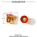 Detailed view of golden coffee cup pendant with red enamel and dimensions 13mm by 10mm - Red Coffee Cup (YF1259-2)
