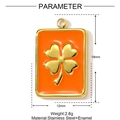 Spécifications de taille pour le pendentif trèfle en émail doré avec les dimensions - Style Rectangulaire Trèfle Orange (YF1228-3)