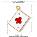 Détail du pendentif As de Trèfle en acier inoxydable doré avec émail rouge brillant - Style Poker As de Trèfle Rouge (YF1229-1)