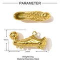 Detailed parameter view of a polished gold stainless steel soccer shoe pendant necklace - Soccer Shoe Shape (YF1284)