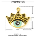 Macro view of crown evil eye pendant with size 17mm x 14mm and weight 1.1g - Crown Evil Eye Style (YF1353)