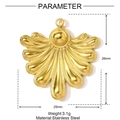 Polished stainless steel fan pendant parameters 26x25mm and 3.1g weight details - Fan Wing (YF1270)