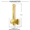 Polished gold axe pendant in stainless steel with 34mm size and 3.1g weight details - Axe Shape (YF1274)