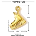 Gedetailleerde afmetingen van de 18mm gouden roestvrijstalen schaats hanger - Schaats Vorm (YF1289)