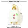 Detailed parameter view of suitcase pendant with white enamel and golden hook - White Suitcase Style (YF1408-2)