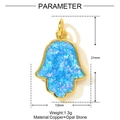 Pendentif Main de Fatma en opale avec cadre en cuivre, taille 21x13mm et poids 1,3g - Style Mini Main de Fatma (YF1382)