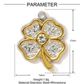Détail du pendentif trèfle à quatre feuilles en acier inoxydable avec bord doré - Style Trèfle (YF1497)