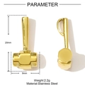 Detalle de un colgante de martillo de acero inoxidable dorado con medidas de peso y tamaño - Estilo con Forma de Martillo Herramienta (YH049)