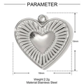 Polished stainless steel double heart pendant with dimensions 16mm by 15mm - Radiant Heart Pendant (YH026)