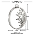 Detailed parameter display showing sun charm dimensions 23x16mm in stainless steel - Sun Shape Pendant (YH029)