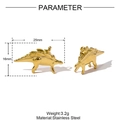 3D golden stainless steel stegosaurus dinosaur pendant with detailed dimensions and weight - Stegosaurus Style (YH193)