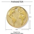Detalle de colgante mapa del mundo en acero inoxidable dorado 15mm para collares DIY - Estilo Mapa del Mundo (YH167)