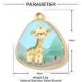 French vintage giraffe enamel triangle pendant in stainless steel for DIY necklace - Giraffe Pattern (YH203)