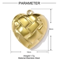 Colgante de corazón de acero inoxidable dorado con textura tejida para collares DIY - Estilo Corazón Tejido (YH169)