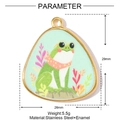 Detailed size specifications for the enamel frog triangle pendant in stainless steel - Frog Pattern (YH205)