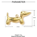 Detailed macro view showing a 21x12mm golden stainless steel dachshund dog charm pendant - Gold Dachshund (YH144-2)