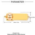 Specifiche delle dimensioni del ciondolo cane in smalto rosa in acciaio inox per fai-da-te - Forma di Golden Retriever (YH295)