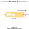 Detailed view of polar bear enamel charm with 30mm x 8mm size and weight specs - Hollow Polar Bear Pattern (YH281)