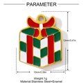 Detail of a 12mm x 10mm checkered enamel gift box pendant made of stainless steel - Checkered Gift Box (YH327)