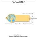 Détails du connecteur arbre de vie en émail bleu acier inoxydable 30mm x 10mm - Motif Arbre De Vie Bleu (YH285)