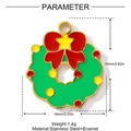 Technical drawing of a Christmas wreath pendant with dimensions 16mm x 14mm in enamel - Christmas Wreath (YH329)