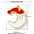 Detail eines Weihnachts-Weihnachtsmann-Mond-Anhängers mit Maßen 14mm x 12mm aus Edelstahl - Mond-Weihnachtsmann (YH331)