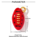 Detailed size specifications of the red rugby pendant with 17mm height and enamel finish - Red Football Style (YH724-2)