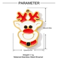 Detaillierte Parameteransicht von 15mm Rentier-Emaille-Edelstahl-Weihnachtsanhänger - Cartoon-Rentier (YH334)