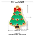 Detaillierte Parameteranzeige für einen grünen Emaille-Weihnachtsbaum-Edelstahl-Anhänger - Weihnachtsbaum (YH336)