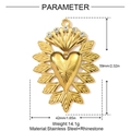 Gouden heilig hart hanger van roestvrij staal met glanzende steentjes voor dames kettingen - Stralend Heilig Hart(YH788)
